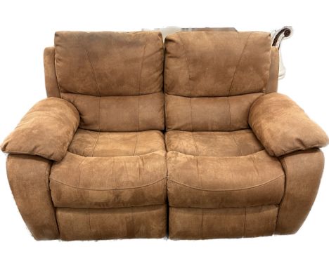 Two seater fabric reclining sofa good overall condition 