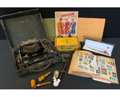 A vintage Corona folding travel typewriter model 3, manufactured by the Corona typewriter company inc, 26cm wide, travel case