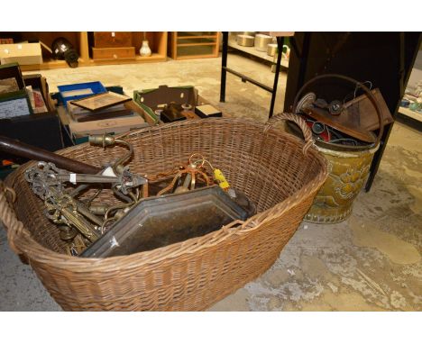 Metal ware, lighting, large basket etc.