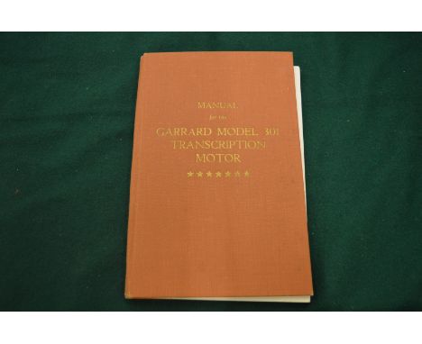 Instruction book for a Garrard model 301 turntable.
