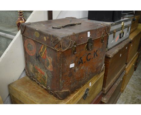 A leather trunk.