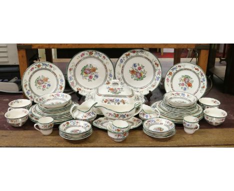 A Spode part tea and dinner service decorated in the Chinese Rose pattern. Approximately 45 pieces.