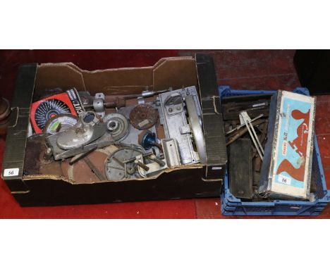 Two boxes of hand tools; mainly engineering and a Paramo plane. 
