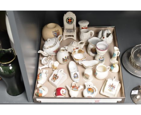 A quantity of ceramic crested China ware, to include Scarborough, Dover and Arms of Kirkey-Kendal and Goss, ect, (25)