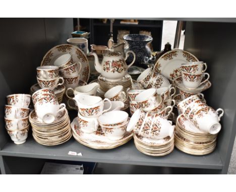 A Colclough Royale pattern fine bone china dinner service, decorated with floral patterns on an ice white ground, to include 