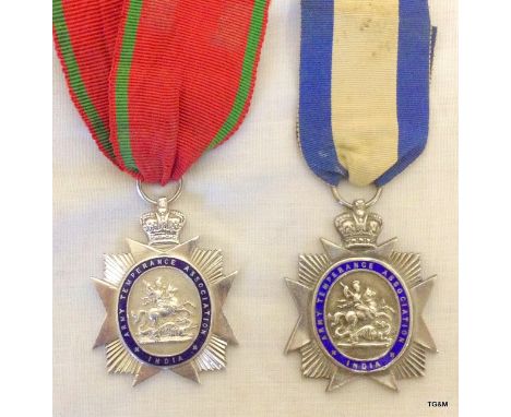 Two impressive India Army Temperance Society medals for 5 years Fidelity