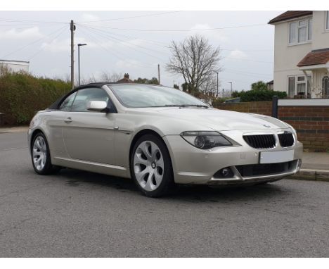 2005 BMW 630i ConvertibleRegistration no. TBAChassis no. WBAEK2070B740693Odometer reading. 105,911MOT expiry date. Expired 19