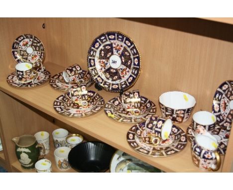 ROYAL CROWN DERBY IMARI TEAWARES, '2451' pattern, to include cake plate, milk jug, sugar, six cups, six saucers and six tea p