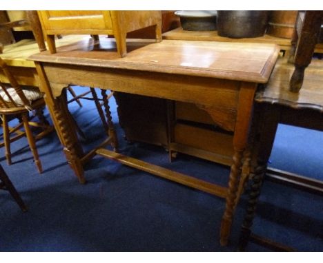 AN OAK BARLEY TWIST CONSOLE TABLE