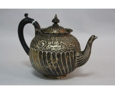 A SILVER TEAPOT, Birmingham 1889