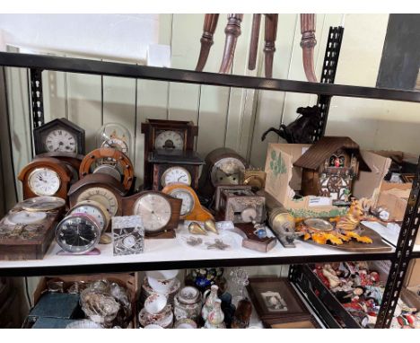 Large collection of clocks, also vintage cameras, first aid box, etc.