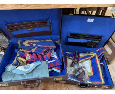 Masonic Regalia including silver and enamel medallions (Raby Lodge), Barnard Castle jewels, Durham Aprons and Sashs, etc.