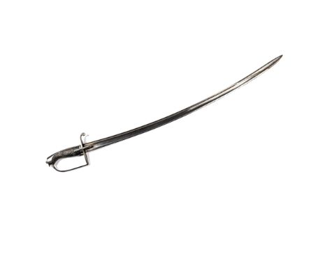 A 1788 pattern Light Cavalry trooper's sword, blade 33", with steel hilt and leather covered grip. Quite GC (lightly pitted a