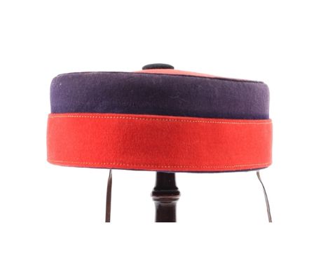 A scarce Light Horse OR's pillbox, blue and scarlet with scarlet band and blue button,  inside has label with "...... Light H