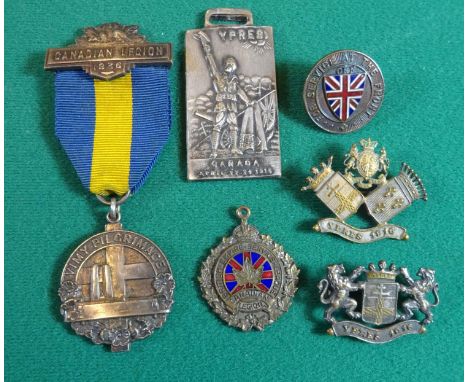 Canadian Legion 1936 Vimy Pilgrimage medal, top suspender marked J R Gaunt London, VF; a Robert Simpson Co Ltd Toronto 1917 Y