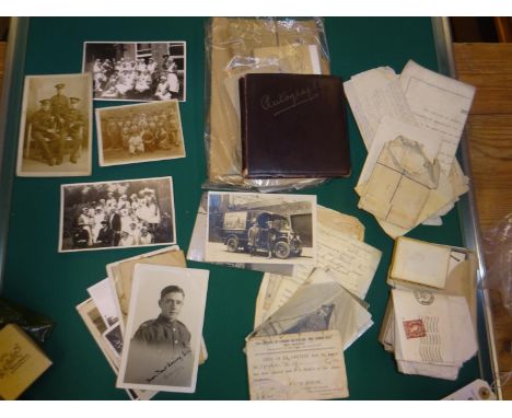 An interesting family archive: Pair: BWM and Victory (1776 Pte E Hance, 24 Lond R) GVF, with Queen's Regt cap badge, wound ba