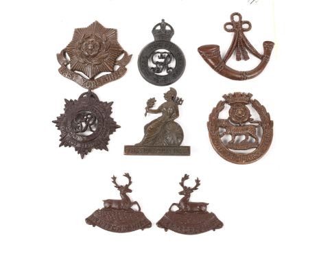 6 Officers bronze cap badges from the stock of Charles Pitt acquired by Gaunts when they bought Pitts: George V Royal Horse G