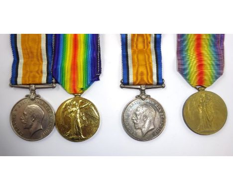 Pair: BWM, Victory (M-280286 Pte C Scudamore ASC), GVF, naming rubbed/corrected, (Pte Scudamore, died 23/10/1918, aged 29 and