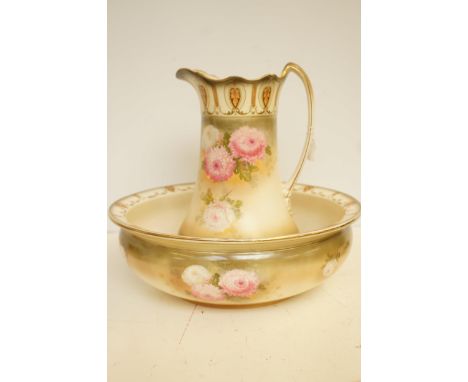 Stanford ware wash basin &amp; jug early 20th century 