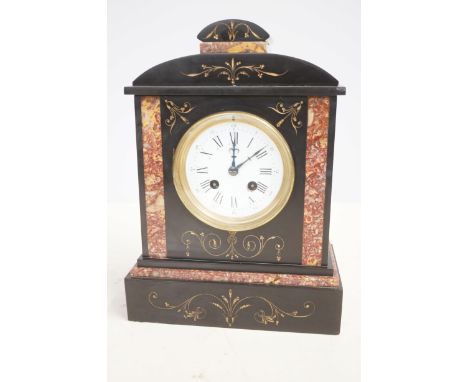 Belgium slate mantle clock striking on a bell Height 31 cm 