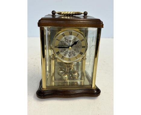Wood &amp; glass mantle clock 