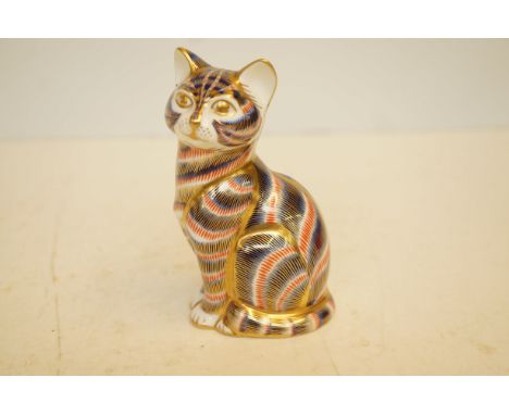 Royal crown derby cat - white ceramic stopper Height 13 cm 