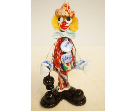Murano glass clown with original label 