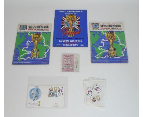 A ticket stub for the final of the 1966 FIFA World Cup priced at £5, together with the original souvenir programme for the ma