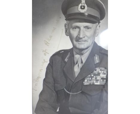 Montgomery of Alamein - a signed photograph of Field Marshall Montgomery, studio portrait, signed to left hand side in pen, m
