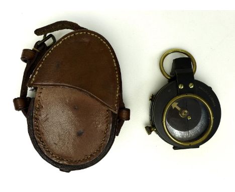 A WWI Verner's Pattern prismatic compass, by Cruchon &amp; Emons, London, with leather carry case. 