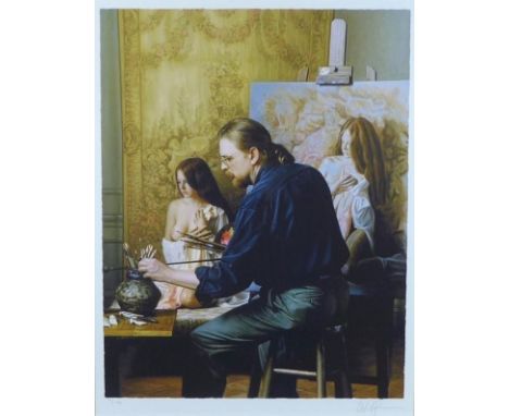After Douglas Hofmann (American, b. 1945): ?Self Portrait?, a limited edition print, 7/195, signed in pencil and numbered to 