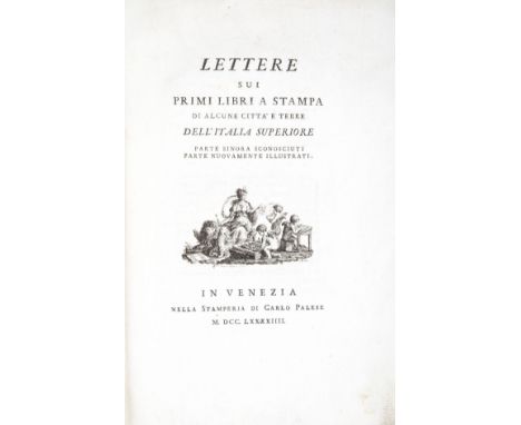 Incunaboli/Incunables. Boni Mauro. Lettere sui primi libri a stampa di alcune città e terre dell'Italia superiore parte sinor