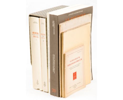 [Olschki Casa editrice e libreria, Firenze]. Lotto di 7 opere. 1926-1999.Il lotto comprende:Subsidium bibliographicum. Livres