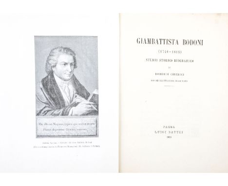 Bodoni. Brooks, e 8 volumi o cataloghi su Bodoni.Il lotto comprende:Brooks Hugh Cecil. Compendiosa bibliografia di edizioni b