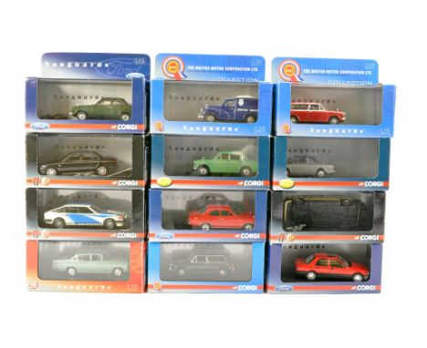 Twelve Boxed Corgi - Vanguards 1/43 diecast Classic Car issues, various as shown. Look to be generally very good however have