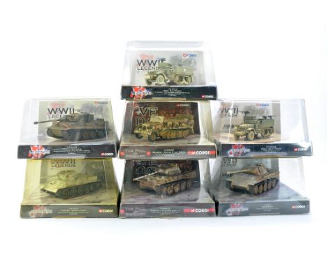 Corgi Diecast Military 1/50 issues comprising Seven Tanks mostly from the WW2 Legends Series. All look to be very good to exc