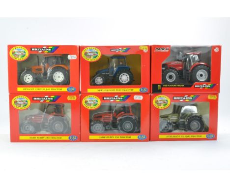 Britains 1/32 farm issues comprising tractor models as follows; 1) Renault Cergos, 2) SAME Rubin 150 x2, 3) New Holland TL80,
