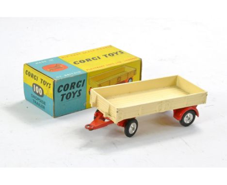 Corgi No. 100 Dropside Trailer. Cream and Red. Excellent with a couple of very minor marks in excellent box. 