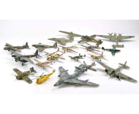 Model Aircraft and related diecast comprising a large tray (two images) to include various Corgi diecast issues plus some pla