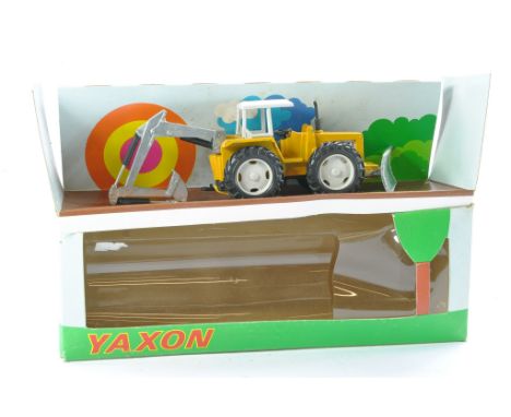 Yaxon 1/43 farm issue comprising Muirhill Type Backhoe Tractor with Snowplough. Very good with some minor marks in fair to go