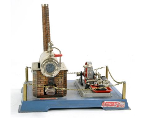 Wilesco Live Steam Powered Stationary Engine Plant. Complete with burner. Signs of use but well kept. 
