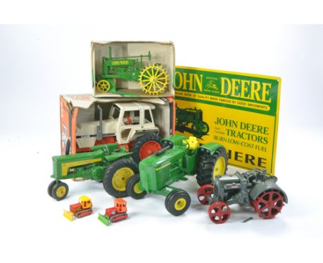 Assorted Farm Models comprising Ertl Case 2390, John Deere 5020 Diesel, Model A and one other old issue John Deere plus Bespo