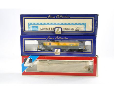 Lima Model Railway comprising trio of locomotives to include No. 205193 Class 73 Gatwick Express, No. 149929 Class 73OVS Bull