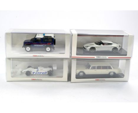 TSM Models 1/43 Scale Miniatures comprising Vanquish Zagato, Land Rover Defender 90, 1981 Tyrell F1 E Cheever and 1970 Merced