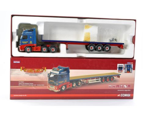 Corgi Diecast Model Truck issue comprising No. CC14021 Volvo FH Flatbed in livery of RC Robinsons. Inc mirrors, no cert. Look