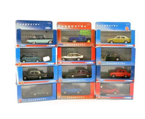 Twelve Boxed Corgi - Vanguards 1/43 diecast Classic Car issues, various as shown. Look to be generally very good however have