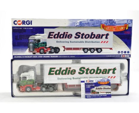 Corgi Diecast Model Truck Issue comprising No. CC13754 Scania Stepframe Trailer in the livery of Eddie Stobart. Looks to be v