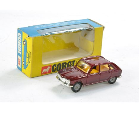 Corgi No. 260 Renault 16. Crimson with yellow interior. Excellent, a couple of marks in good to very good box. 