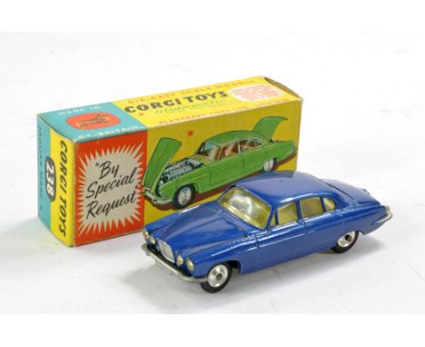 Corgi No. 238 Jaguar Mark X. Dark Blue with harder to find lemon interior. Generally excellent with the odd tiny mark in good