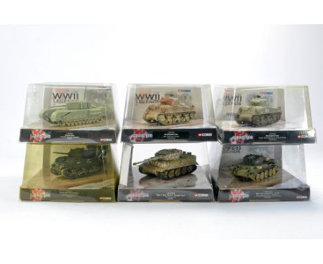 Corgi Diecast Military 1/50 issues comprising Six Tanks from the WW2 Legends Series. All look to be very good to excellent wi